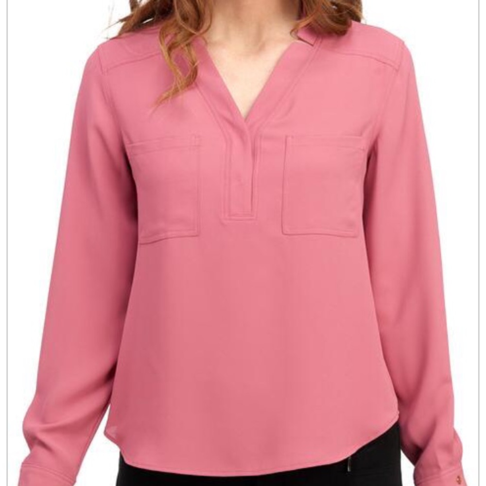 Two-Pocket Crepe Blouse